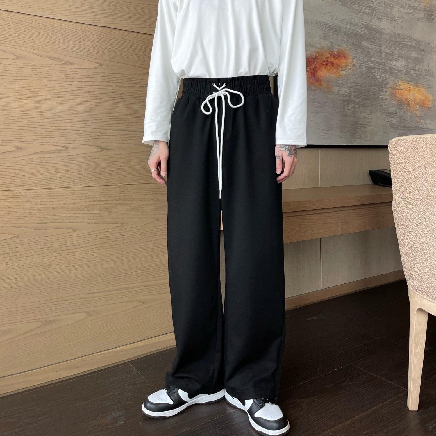 Buy Women's Black Straight Fit Slit Casual Korean Pants Online at Bewakoof